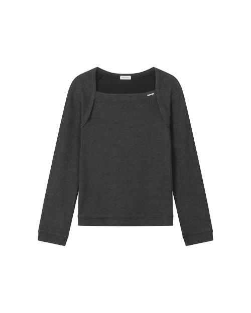 Bolero layered long sleeves CHARCOAL
