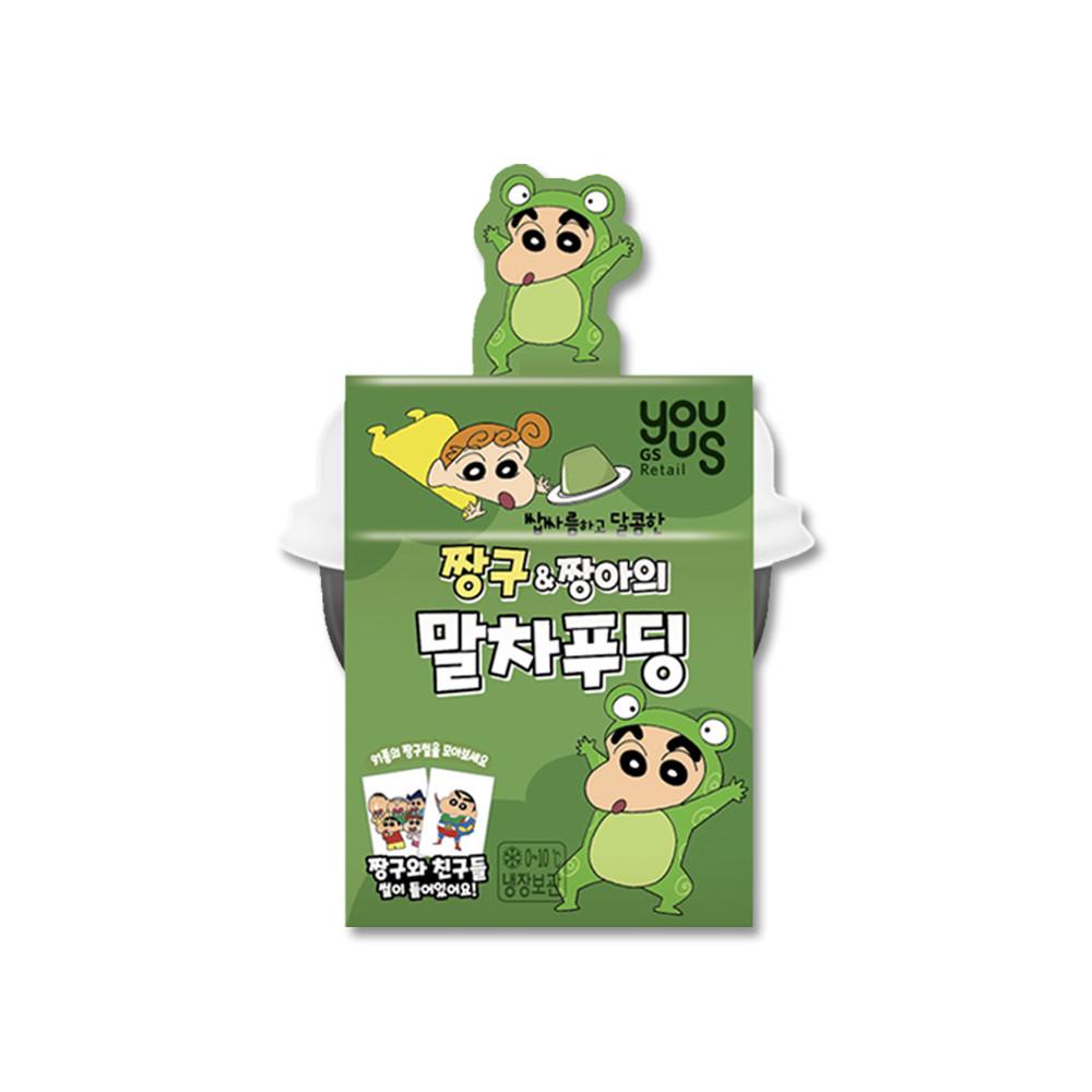 짱구&짱아의 말차푸딩 띠부씰1종포함 135g x 1개 [원산지:상세설명참조]
