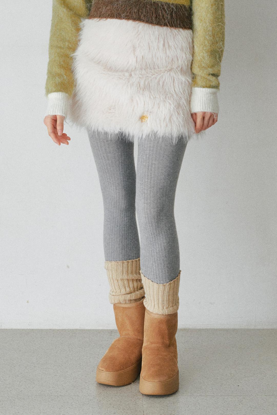 vegan eco fur mini skirt PINK