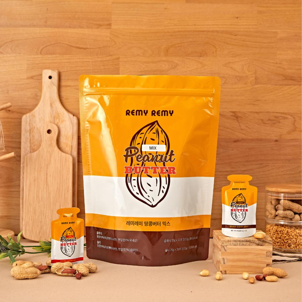레미레미 짜먹는 땅콩버터 대용량 1kg (25g 개별포장 x 40개입)