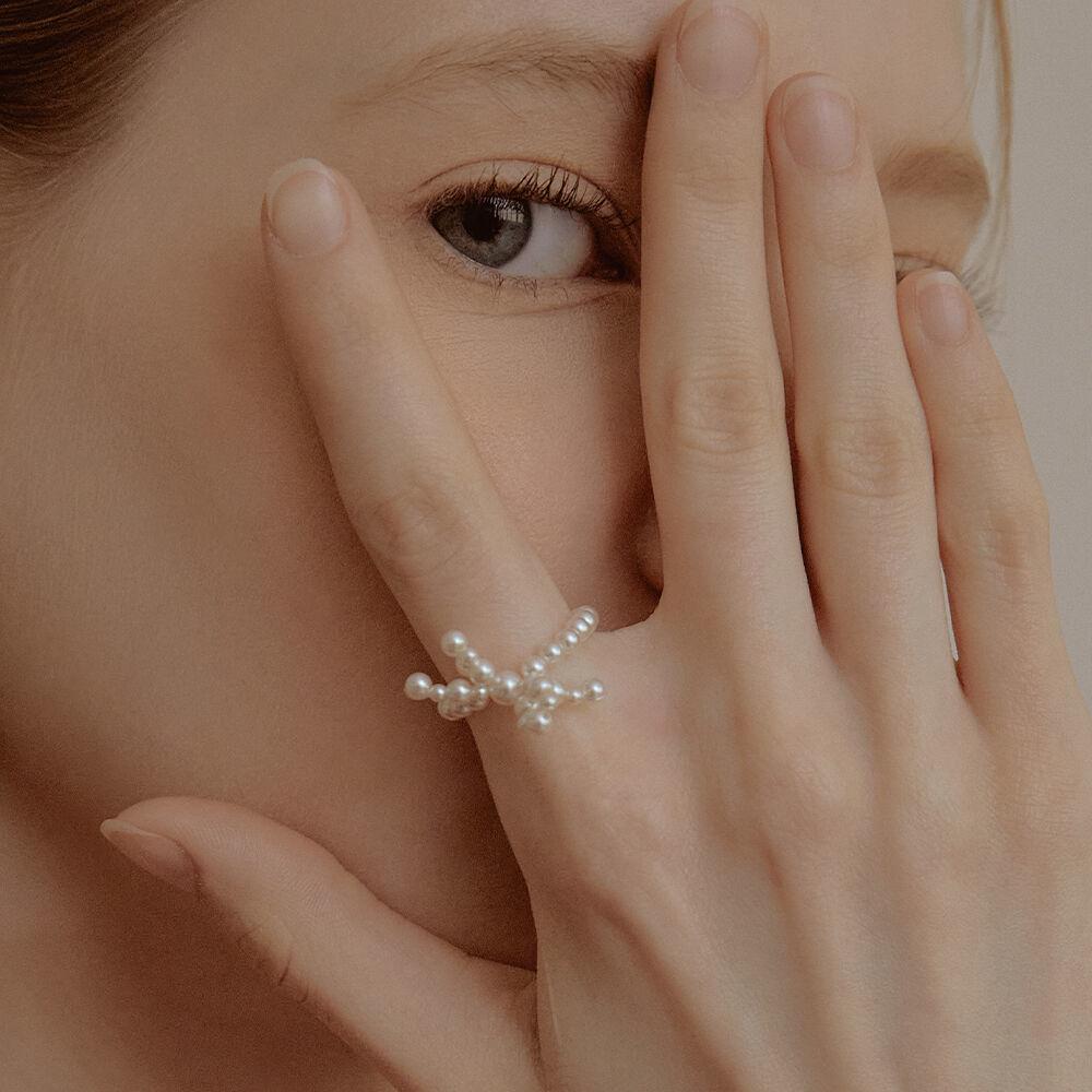 Lovely Pearl Ribbon Ring CR1821