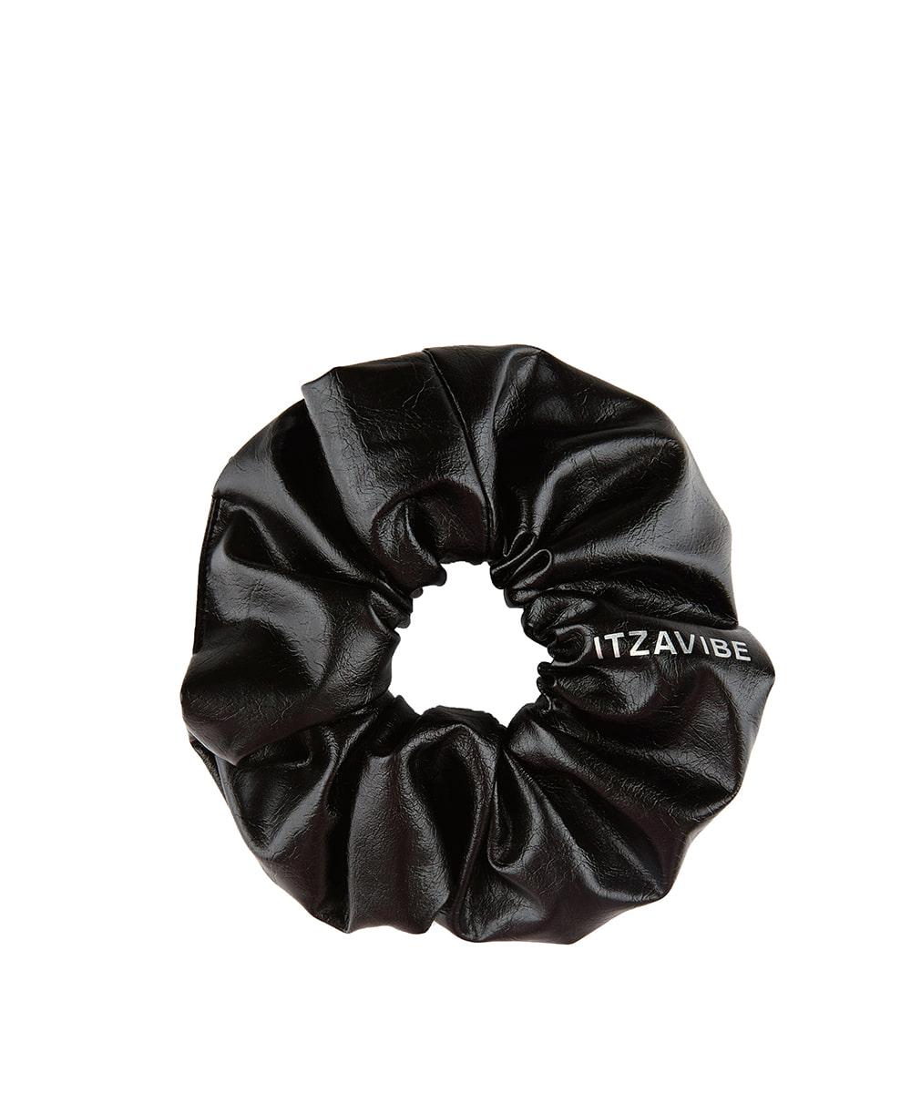 Leather Black Scrunchie