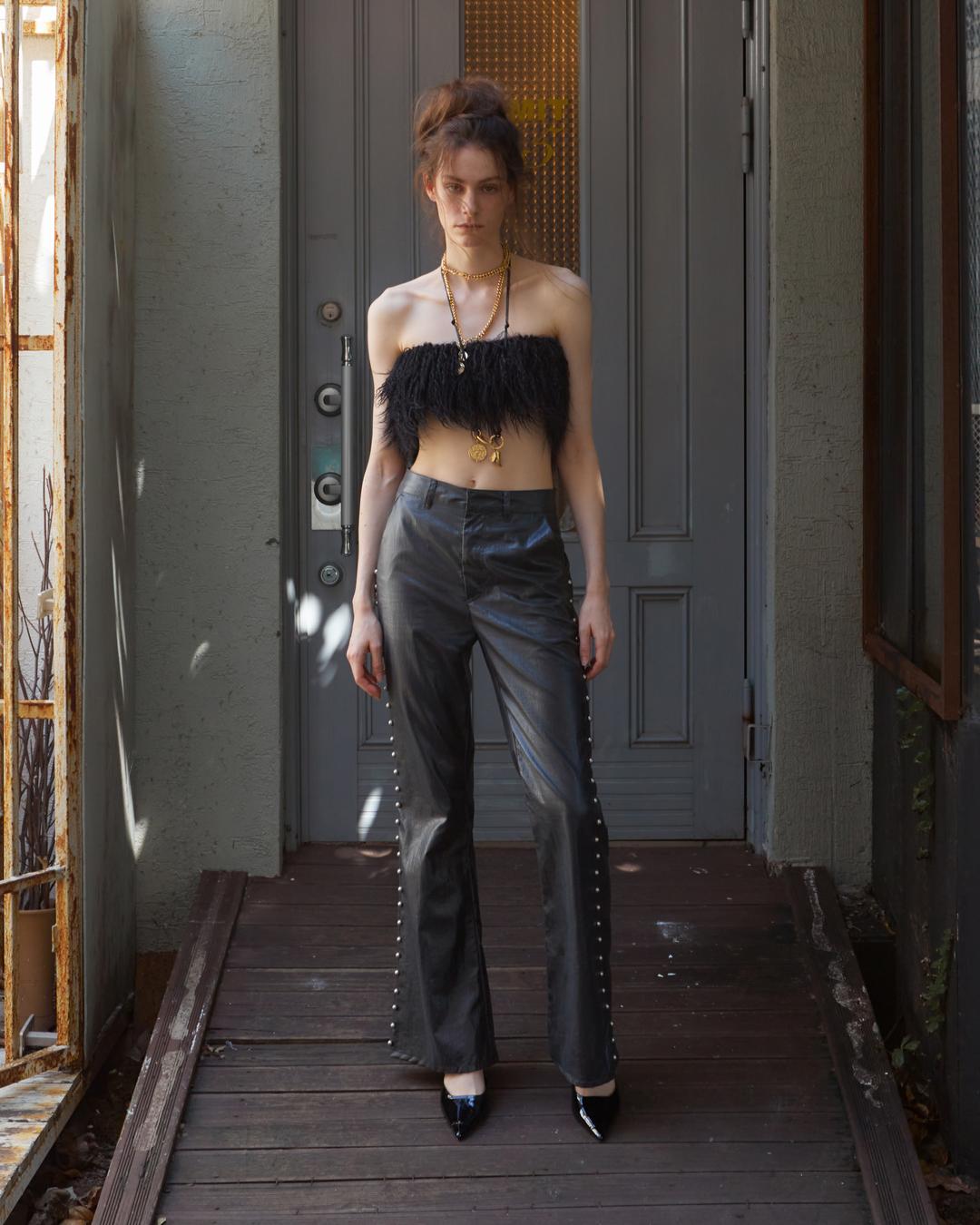 SIDE SILVER NICKEL RIVET PANTS