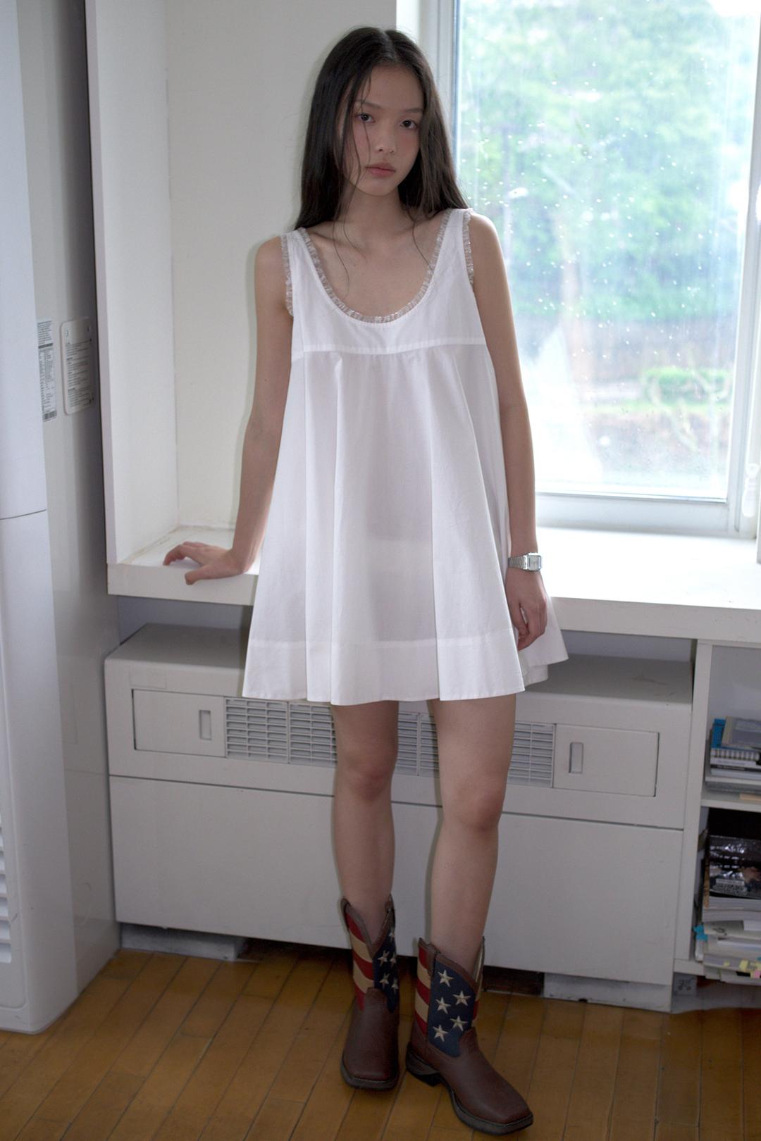 BABYDOLL MINI DRESS_PURE WHITE