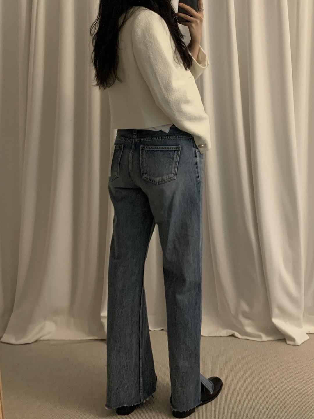 Slit brush denim