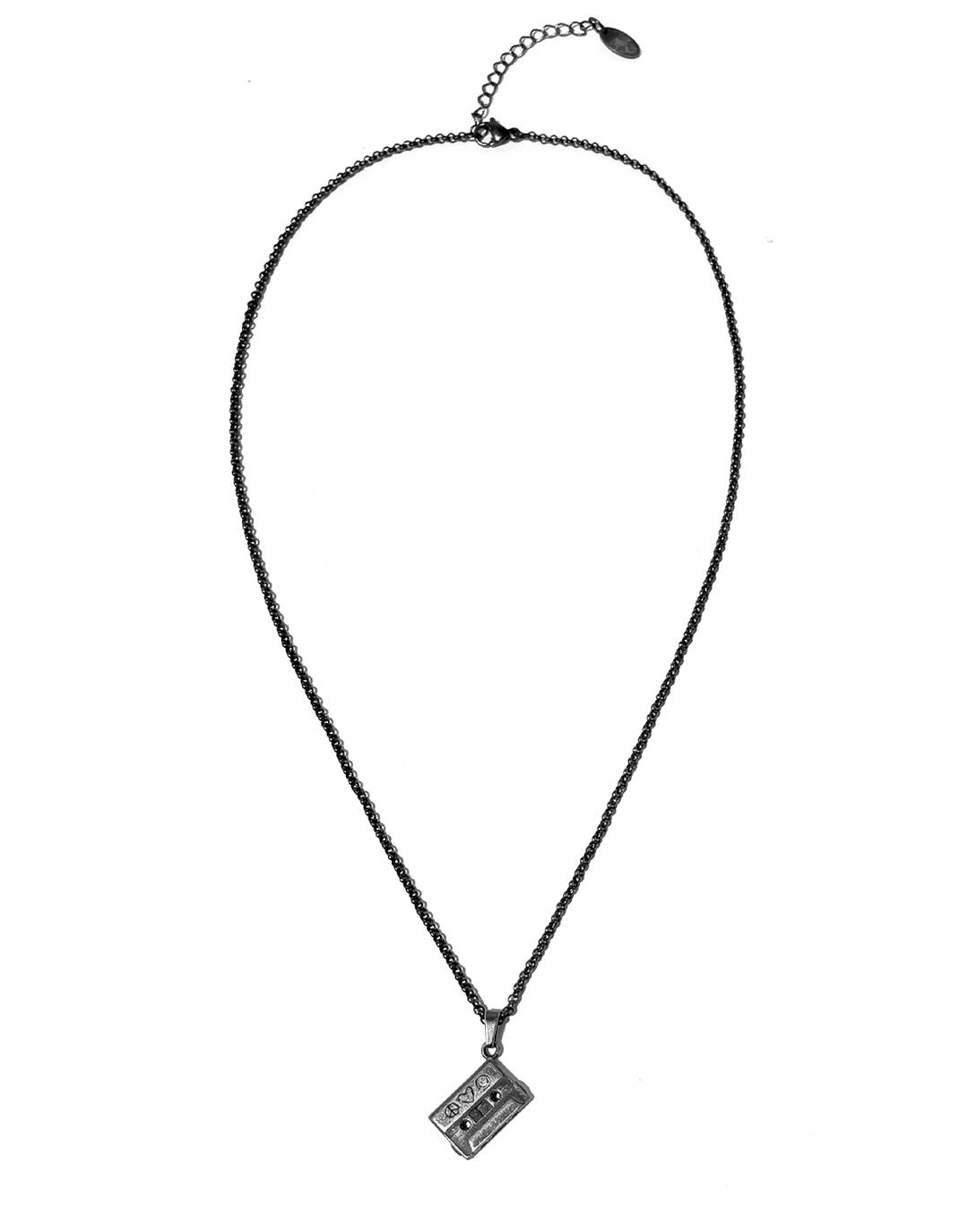 1980s vintage cassette tape necklace