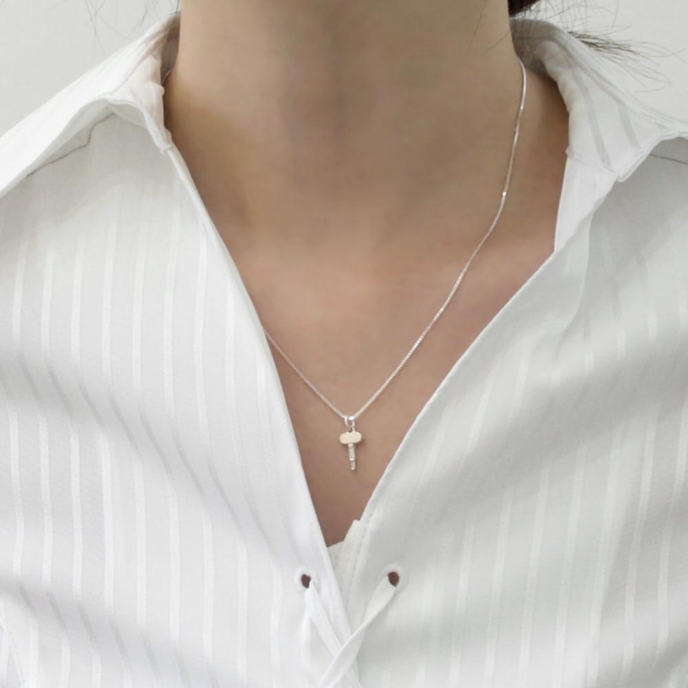 silver925 스퀘어 키 목걸이
