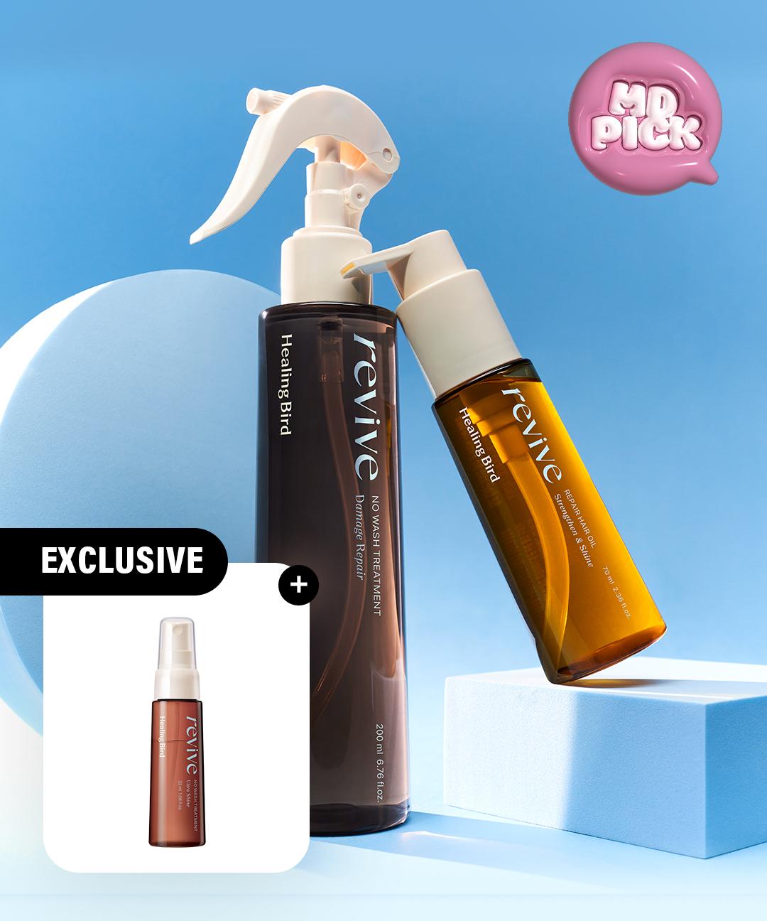 힐링버드 [단독구성] 리바이브 노워시 트리트먼트 데미지 리페어 + 리페어 헤어오일 [증정]울트라샤인 32ml