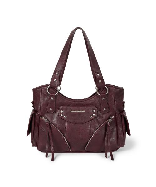 이우가마카라스(IUGAMAKARAS)  Studded Leather Shoulder Bag (Burgundy) - 사이즈 & 후기 | 무신사