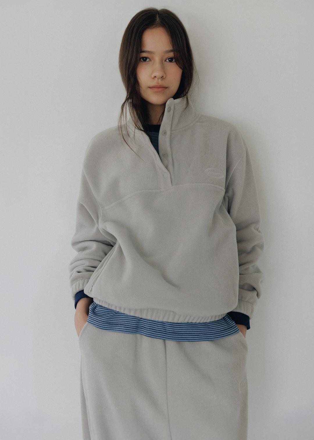 Jeff fleece anorak (light khaki)