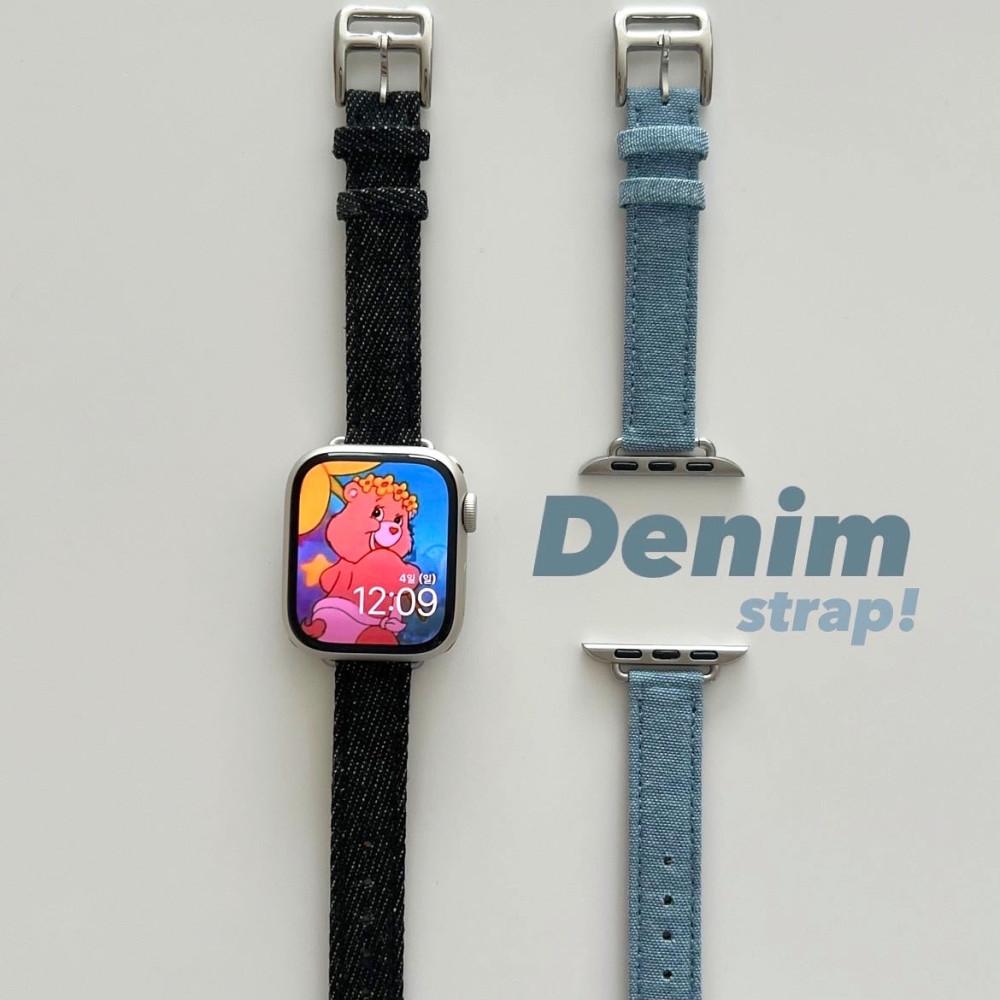 애플워치 데님스트랩 8 7 6 SE 2 줄 시계줄 줄질 ZB스토어