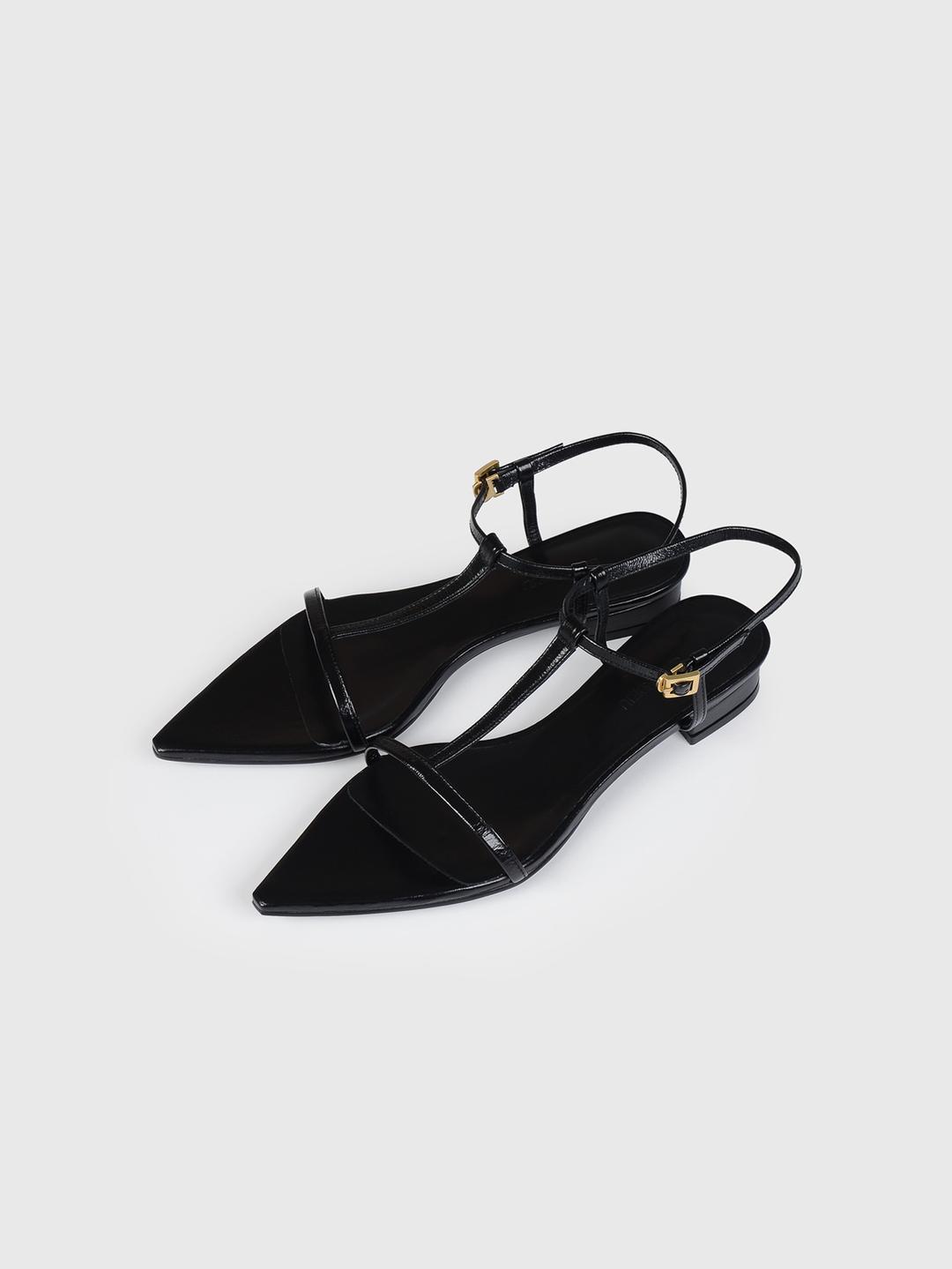 [BEST DESIGN SALE 20%] [SA25S17] Mine flat strap sandal BK