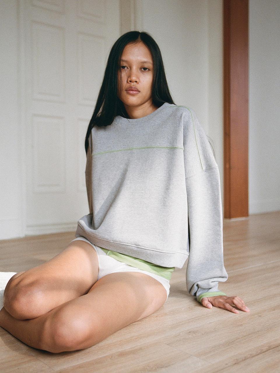 Needle Point Cut Sweatshirt - grey