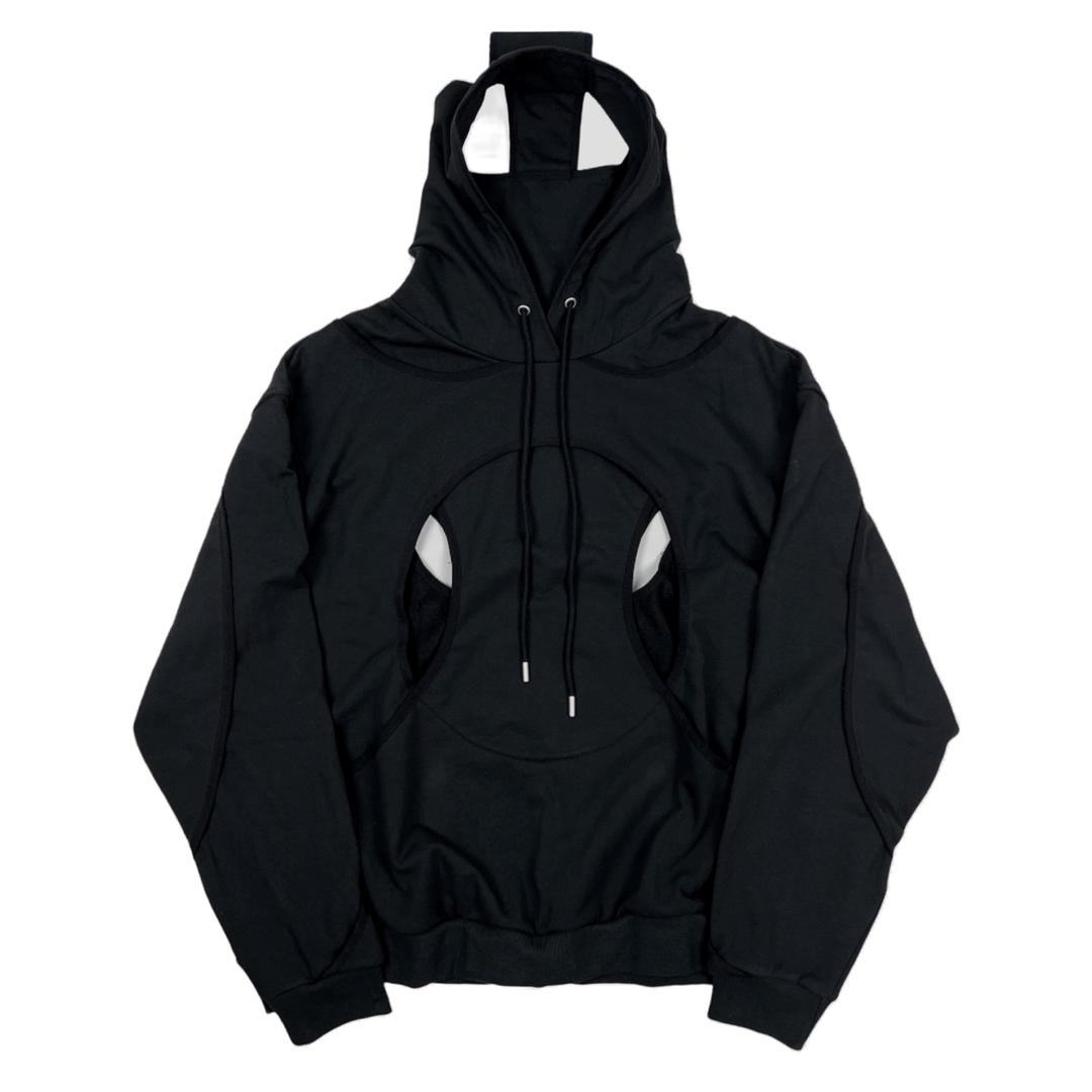 surgery curve layered hoodie 'black'