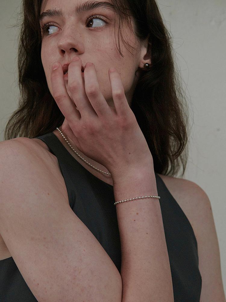 [베흐트] mini corde bracelet / 925실버 3mm 은볼 팔찌