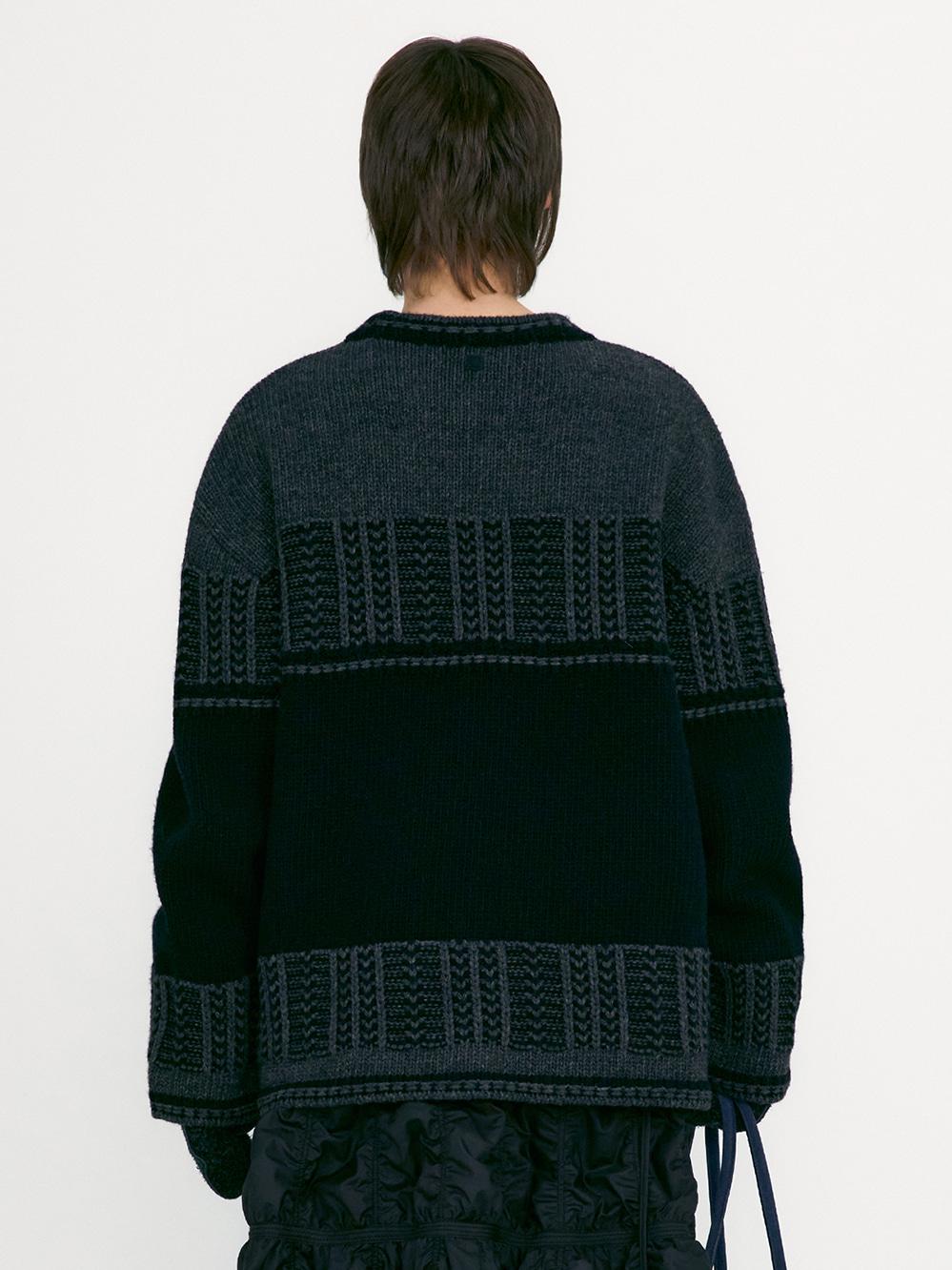 JACQUARD KNIT SWEATER_CHARCOAL