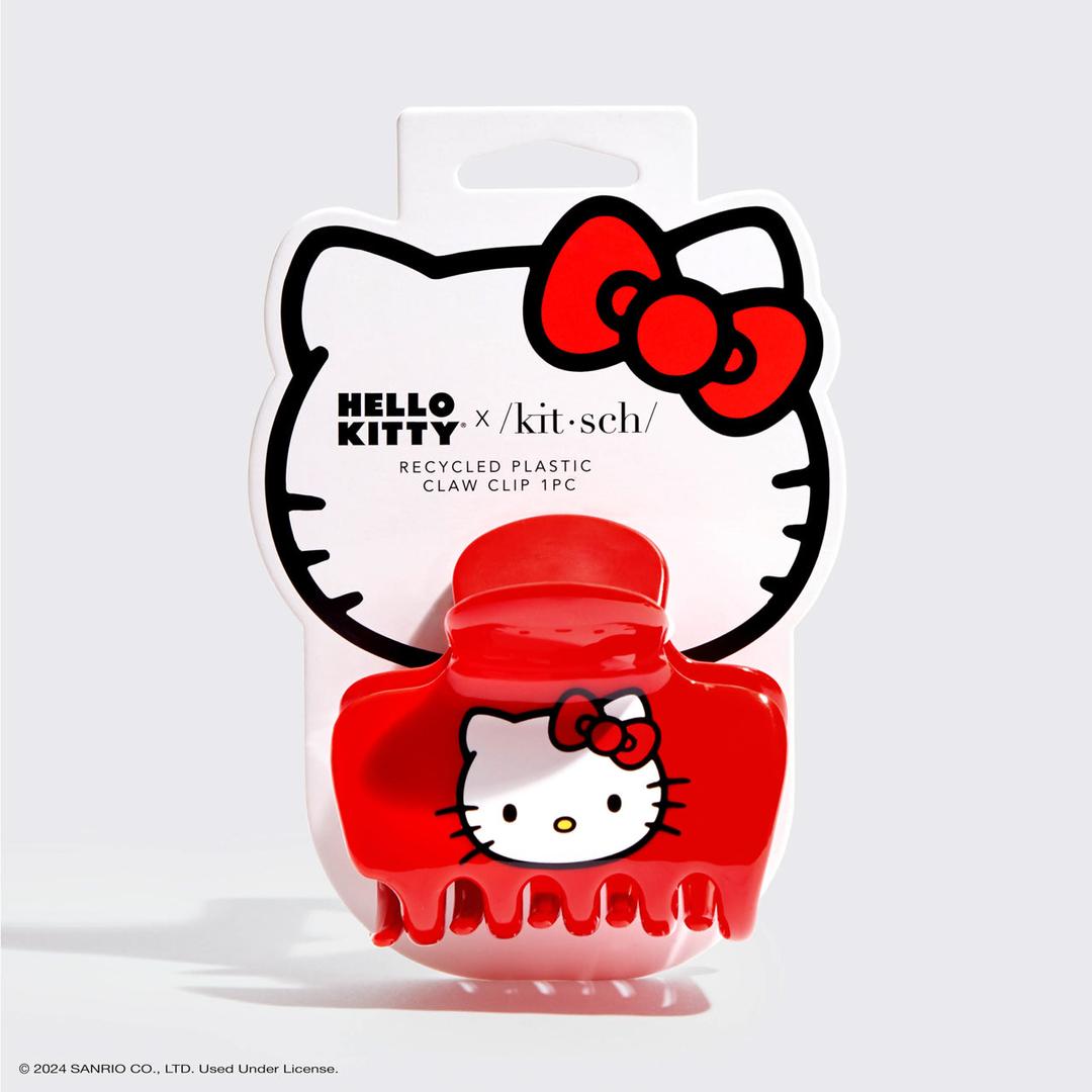 Hello Kitty x Kitsch Recycled Plastic Puffy Claw Clip 1pc - Hello Kitty Face - NC