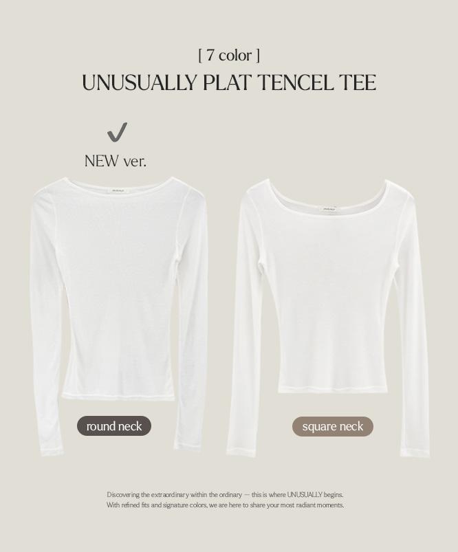 니어웨어 [브이넥추가🌸S,M,L/스퀘어넥,라운드넥] 언유즈얼리 플랏 텐셀 티(7color) /시스루/간절기긴팔/텐셀긴팔/레이어드