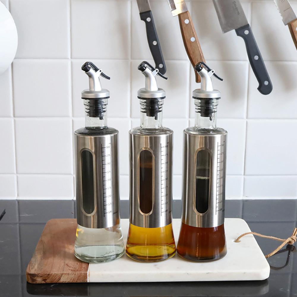 Becond 원터치 오일병 소스병 소스통 304 밀폐 양념통 조미료통 300ml