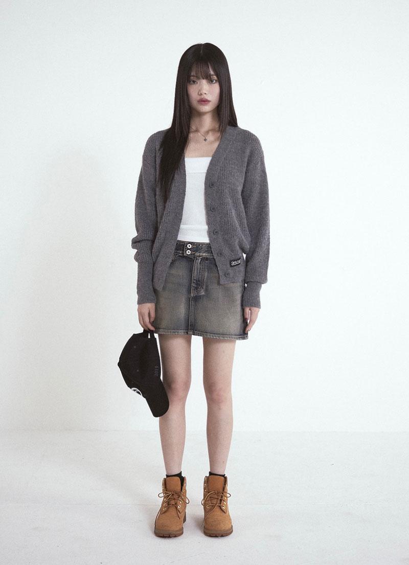 BAILEY ALPACA CARDIGAN / CHARCOAL