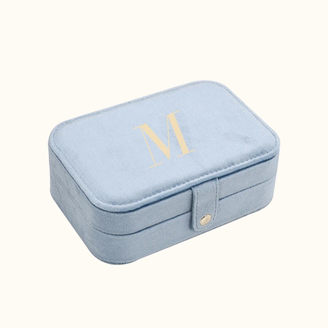 Alphabet Velvet Jewelry Box_ Rectangle (라이트블루)