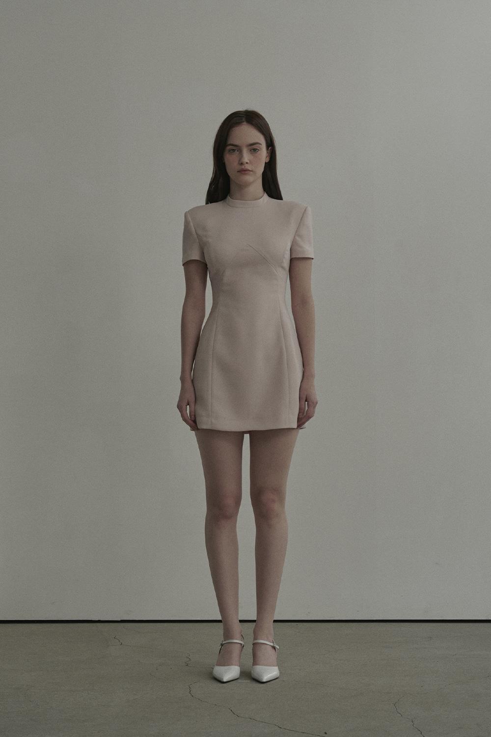 [3월 17일 예약발송] Half Neck Tailored Suit Dress-Pink