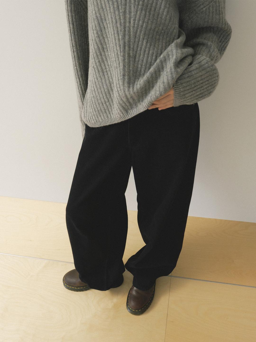 브러쉬드 벌룬 데님 팬츠 - 인디고