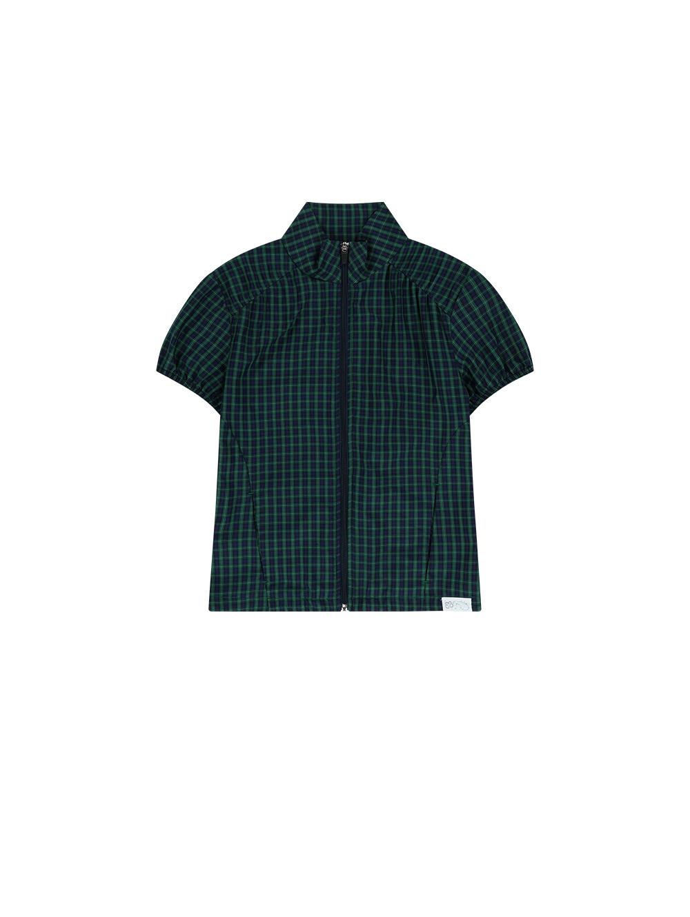 [10/11 예약발송] CHECK PUFFED ZIP-UP [GREEN]