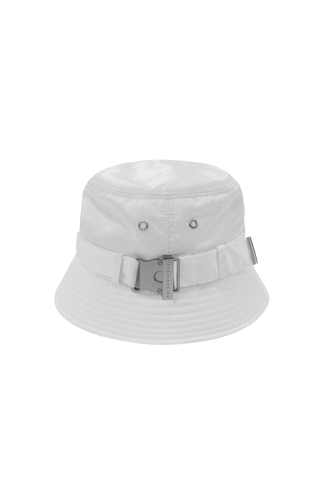 Metal Buckle Bucket Hat [ White ]