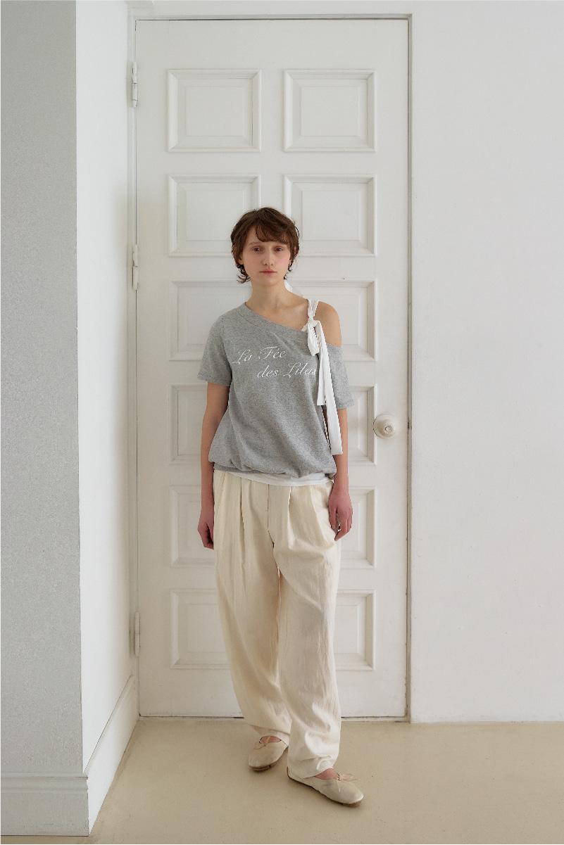 Lena unbalance T-shirt _ melange grey
