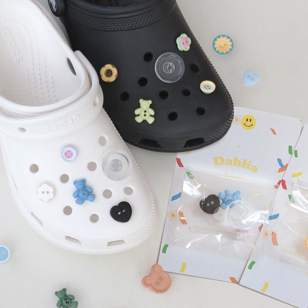 키치 단추 즈비츠 자비츠 세트 5type [신발 슈 슈즈 파츠 참 장식 비츠 비즈 곰돌이 베어 곰 하트 귀여