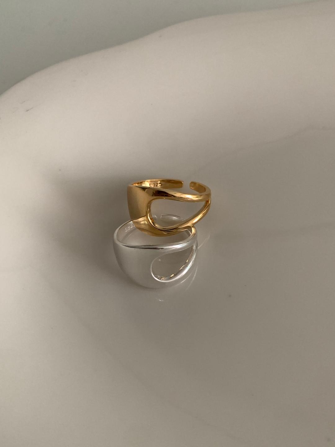 (silver925) Arc gap open ring