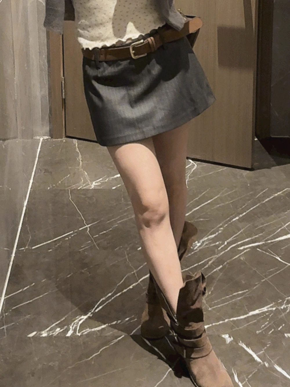 셀리 마이크로 스커트 sk (2color) *속바지안감