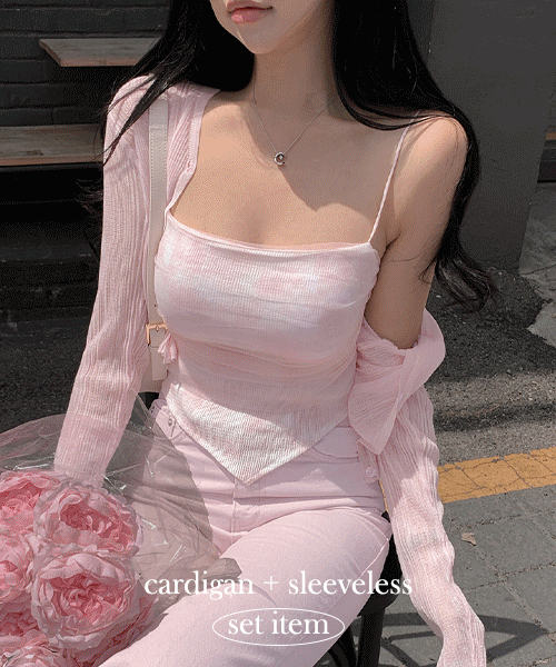 샤벳 망사캡나시 t + 썸머 cardigan set