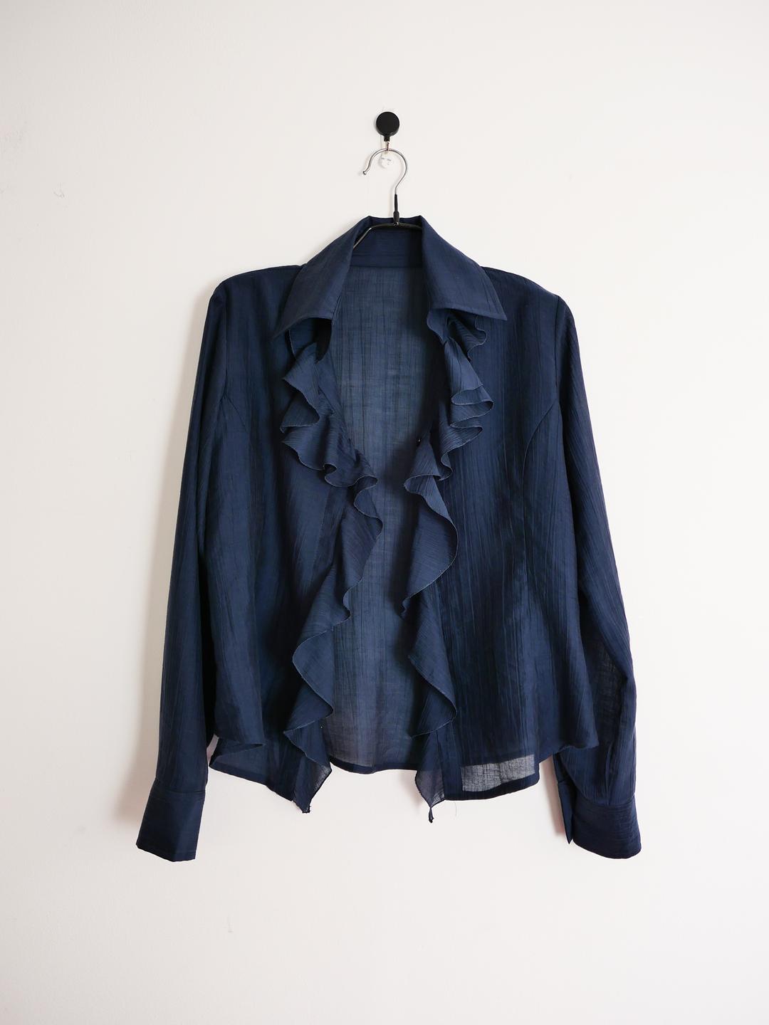 ruffle shirt in navy
