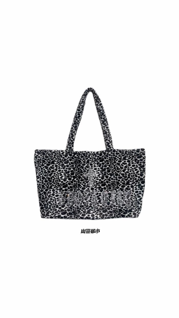 black leopard shoulder bag