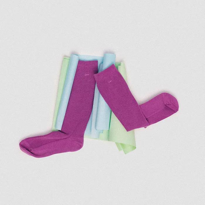 Rib high socks _3 Colors
