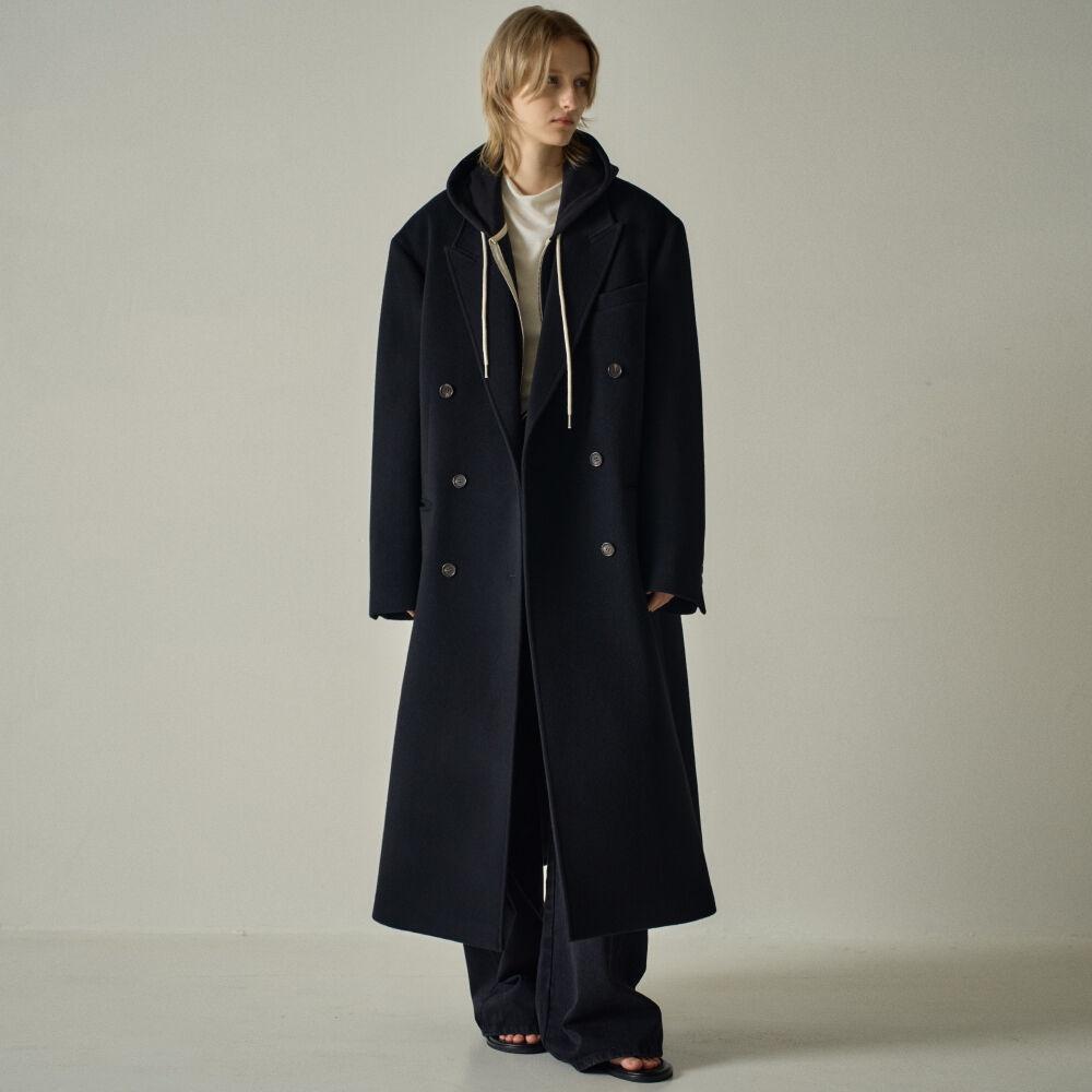 캐시미어 더블 코트_black