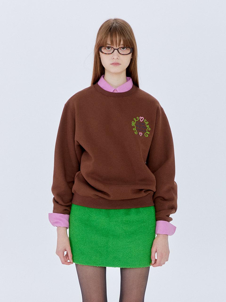 Lettering Sweatshirt in Brown