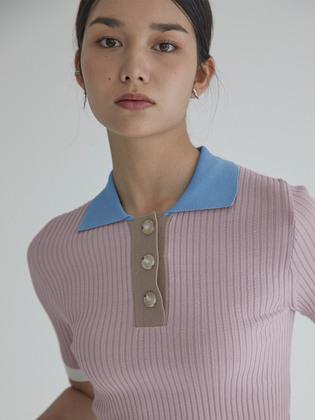 Color Block Knit PK Tee(Pink)