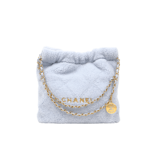 샤넬 스카이블루 시어링 22백