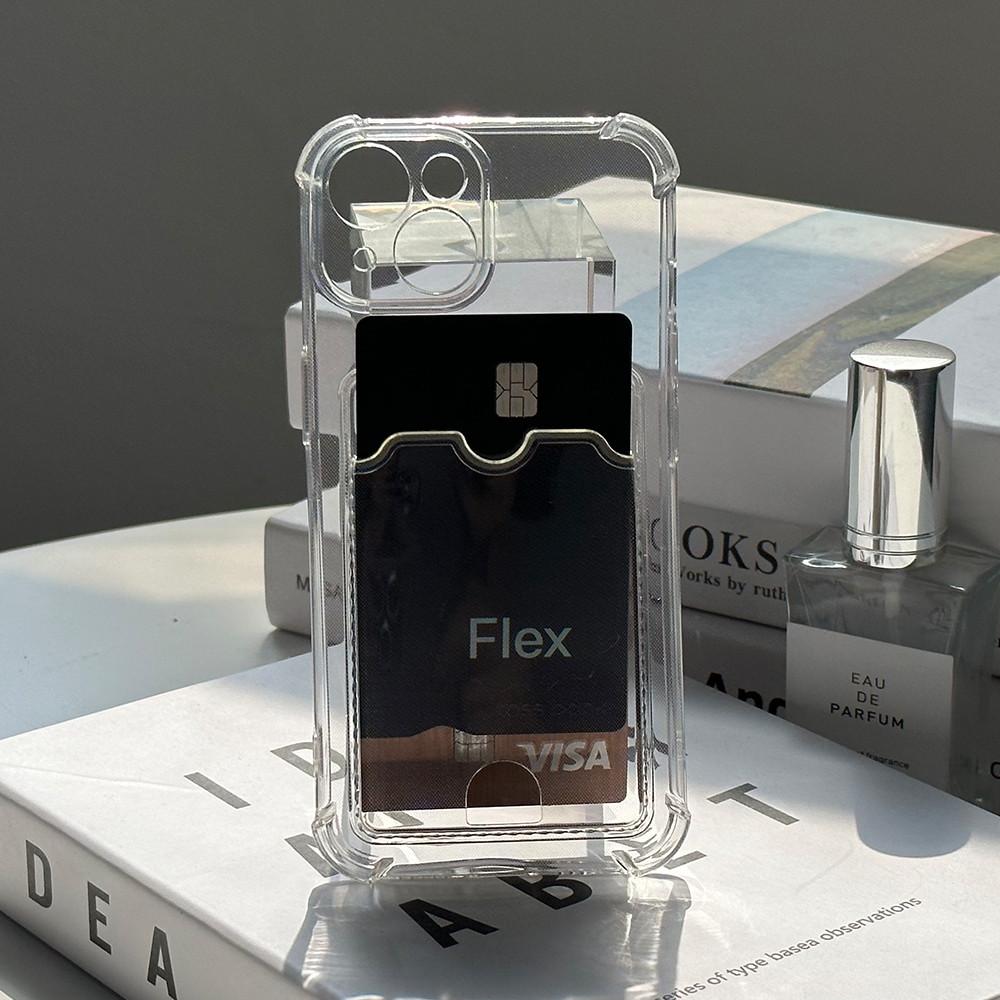 아이폰15 카드2장 카메라 풀커버 투명케이스