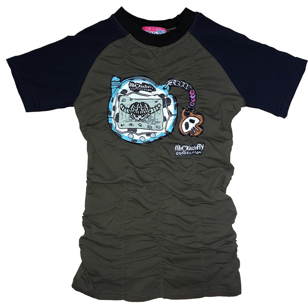 [HI HO CH3RRY] Tamago Friends T shirt - Blue tamago (army green/navy)