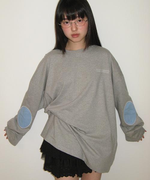 DOT ELBOW PATCH LONG SLEEVE GREY