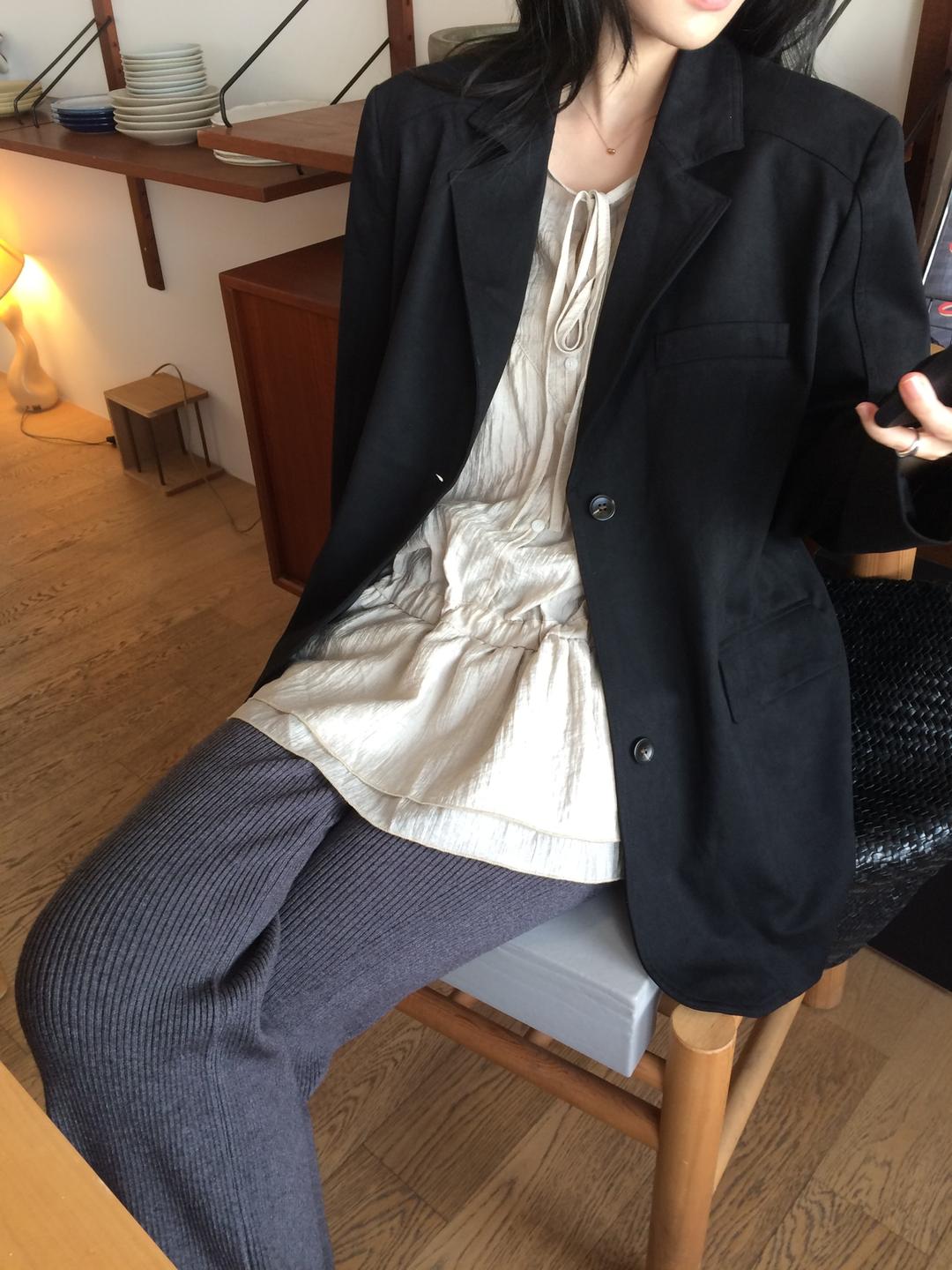 프릴리 DB. Classic Rib Knit Bootcut Pants