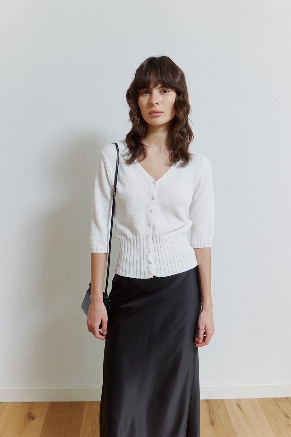 Vesto Cotton Cardigan in White