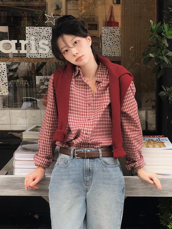슬로우앤드 [주문폭주!] #SLOWMADE. 올데이 리얼워싱 체크셔츠 - 6 color