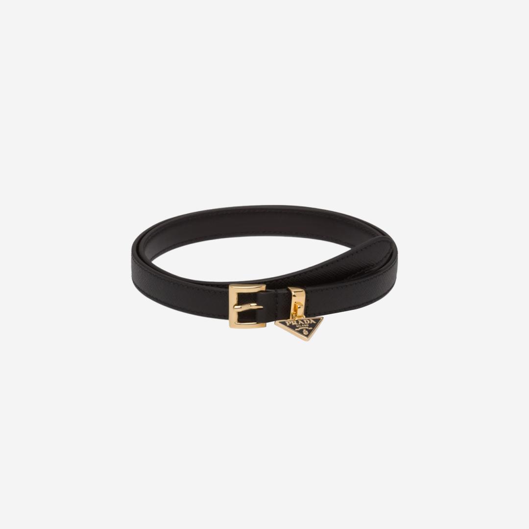 (W) Prada Saffiano Belt Black