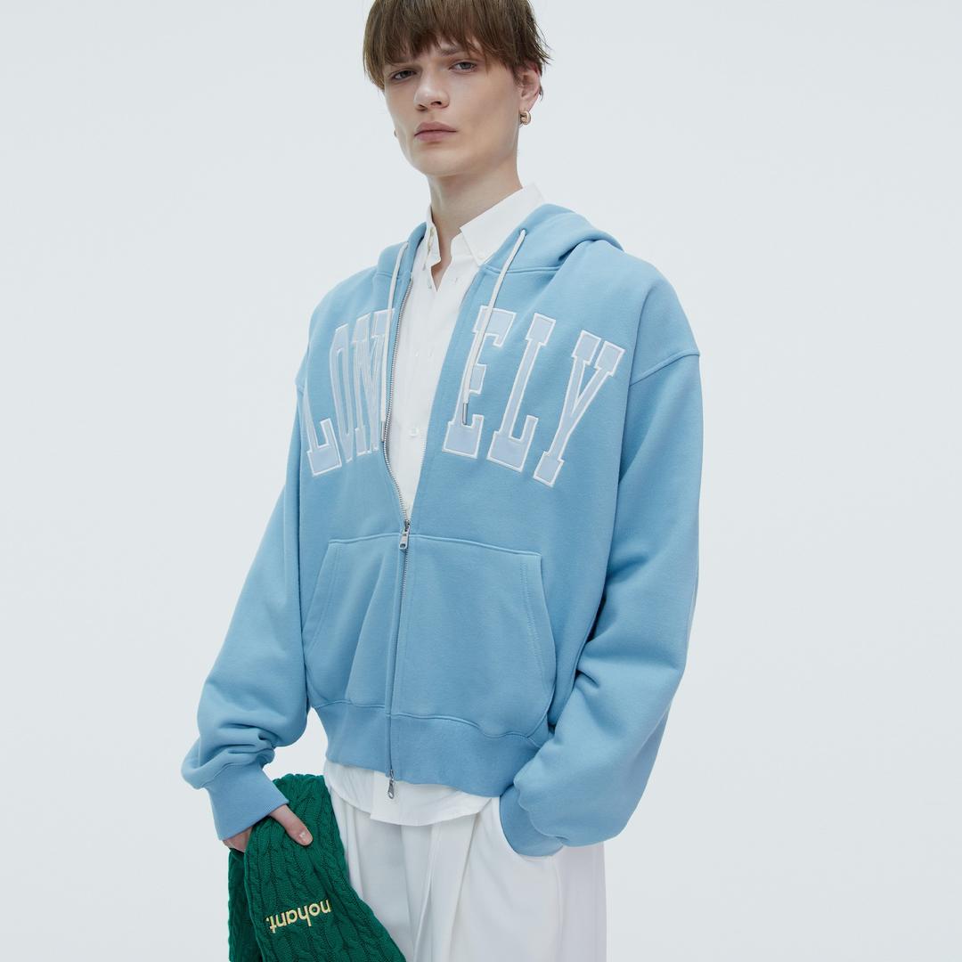 LONELY/LOVELY HOODIE ZIP-UP RESORT-BLUE
