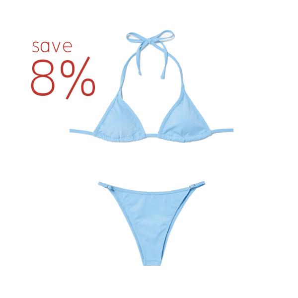 Triangle Bikini Set(Soda Blue)